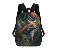 sinyumoney The Forest Fox Sac À Dos Scolaire Pour Enfants, Sac À Dos De Voyage Décontracté, Grand Sac À Dos Pour Garçons Et Filles 17inch