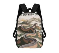 sinyumoney The Great Wall of China Illustration Sac À Dos Scolaire Imprimé En 3D, Sac À Dos Décontracté Pour Enfants, Sac D'école Imprimé En 3D Pour Garçons, Primaire Et Collège 17inch