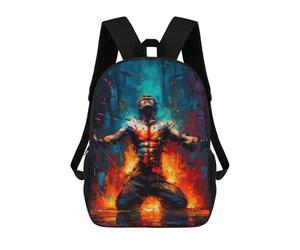 sinyumoney The Inner Fire - Abstract Expressionist Art Sac À Dos Enfant Fille 3D, Sac D'école, Sac À Dos Pour Tout-petits, Sac À Dos Décontracté, Sac À Livres Tendance 17inch