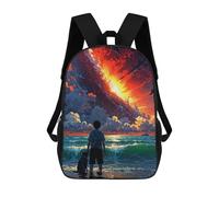 sinyumoney The Last Sunset Sac À Dos Scolaire Pour Filles Et Garçons, Avec Poche, Sac À Dos Tendance Pour Enfants 17inch