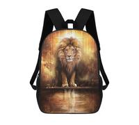 sinyumoney The Lion And The Lamb Sac À Dos Enfant Fille 3D, Sac D'école, Sac À Dos Pour Tout-petits, Sac À Dos Décontracté, Sac À Livres Tendance 17inch