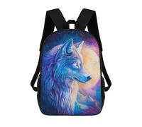 sinyumoney The Moon Wolf Sac À Dos Enfant, Sac D'école, Sac À Dos Imprimé 3D Avec Motif De Dessin Animé, Grande Capacité, Pour Garçons Et Filles 17inch