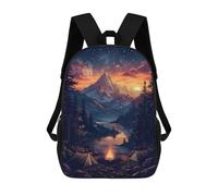 sinyumoney The Mountain Campfire Sacs À Dos Pour Enfants 17inch Sac À Dos Scolaire, Sac D'école Imprimé En 3D Pour Garçons, Élèves Du Primaire Et Du Collège