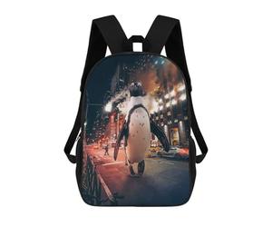 sinyumoney The New York City Penguin Sac À Dos Scolaire Enfant Tendance Et Décontracté, Sac À Dos Imprimé En 3D Pour Garçon, Grand Sac À Dos 17inch