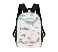 sinyumoney The Ocean Kids Sac À Dos, Cartable Imprimé En 3D, Sac À Goûter, Sac À Dos De Voyage, Sac À Dos Entre Amis, Sac À Dos Scolaire Pour Filles Et Garçons 17inch