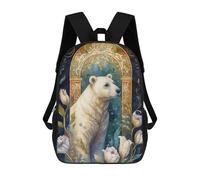 sinyumoney The Polar Bear Sac À Dos Scolaire Enfant Tendance Et Décontracté, Sac À Dos Imprimé En 3D Pour Garçon, Grand Sac À Dos 17inch