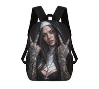 sinyumoney The Rebel Nun Sac À Dos Scolaire Pour Adolescents, Imprimé En 3D, Ajustable, À Poches Tendance, Pour Enfants, Garçons, Filles, Étudiants Et Adolescents 17inch