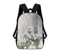 sinyumoney The Relaxing White Tiger Sac À Dos Scolaire Pour Filles Et Garçons, Grande Capacité, Léger, Pour Enfants Et Étudiants 17inch
