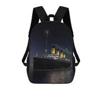 sinyumoney The Ship That Never Sinks Sac À Dos Scolaire Pour Enfants, Sac À Dos De Voyage Décontracté, Grand Sac À Dos Pour Garçons Et Filles 17inch