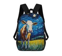 sinyumoney The Starry Night Cow Sacs À Dos Pour Enfants, Cartables, Sacs À Dos Scolaires Imprimés En 3D, Sacs À Dos De Voyage Tendance Pour Enfants (primaire, Collège) 17inch