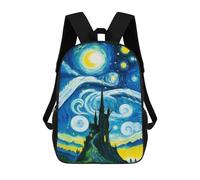 sinyumoney The Starry Night Painting Sac À Dos Scolaire Pour Enfants, Imprimé En 3D, Tendance Et Décontracté, Pour Garçons, Élèves Du Primaire Et Du Collège 17inch