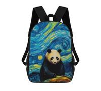 sinyumoney The Starry Night Panda Sac À Dos Scolaire Enfant Tendance Et Décontracté, Sac À Dos Imprimé En 3D Pour Garçon, Grand Sac À Dos 17inch