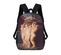 sinyumoney Three Ladies with Flowers Sacs À Dos Scolaires Pour Enfants, Sac D'école Imprimé En 3D Pour Garçons, Élèves Du Primaire Et Du Collège 17inch