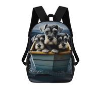 sinyumoney Three Puppies in A Boat Sac À Dos Enfant, Cartable Imprimé En 3D Pour Garçons Et Adolescents 17inch