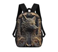 sinyumoney Throne Of Wolf Portrait Sacs À Dos Tendance Imprimés En 3D 17inch Sac D'école Décontracté Pour Enfants, Garçons, Élèves Du Primaire Et Du Collège