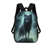 sinyumoney Thunder Wolf Fantasy Art Print 17inch Sacs À Dos Scolaires Imprimés En 3D - Sacs À Dos Tendance Pour Garçons Du Primaire Et Du Collège