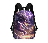 sinyumoney Thundering Purple Dragon Artwork 17inch Sacs À Dos Scolaires Imprimés En 3D - Sacs À Dos Tendance Pour Garçons Du Primaire Et Du Collège