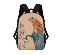 sinyumoney Tiger And Bird on Cliff Sac À Dos Scolaire Imprimé En 3D, Sac À Dos Décontracté Pour Enfants, Sac D'école Imprimé En 3D Pour Garçons, Primaire Et Collège 17inch