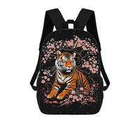 sinyumoney Tiger And Sakura Sacs À Dos Pour Enfants, Cartables Imprimés En 3D, Sacs À Dos Pour Élèves Du Primaire Et Du Collège (garçons Et Filles) 17inch
