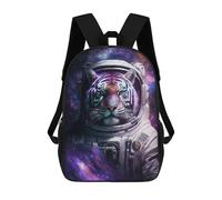 sinyumoney Tiger Astronaut in Space-3 Sac À Dos Scolaire Pour Enfants, 43 Cm (17 Pouces), Imprimé En 3D, Pour Garçons, Élèves Du Primaire Et Du Collège