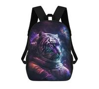 sinyumoney Tiger Astronaut in Space-5 Sac À Dos Scolaire Pour Enfants, 43 Cm (17 Pouces), Imprimé En 3D, Pour Garçons, Élèves Du Primaire Et Du Collège