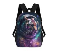 sinyumoney Tiger Astronaut in Space-6 Sac À Dos Imprimé 3D Pour Enfants, Sac À Dos Léger Pour Écoliers Et Écoliers, Sac À Goûter Pour La Crèche 17inch