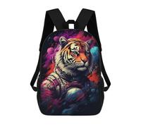 sinyumoney Tiger Astronaut Space Art Print-4 Sac À Dos Scolaire Pour Enfants, 43 Cm (17 Pouces), Imprimé En 3D, Pour Garçons, Élèves Du Primaire Et Du Collège