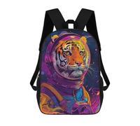 sinyumoney Tiger Astronaut Space Sac À Dos Scolaire Pour Adolescents, Imprimé En 3D, Ajustable, À Poches Tendance, Pour Enfants, Garçons, Filles, Étudiants Et Adolescents 17inch