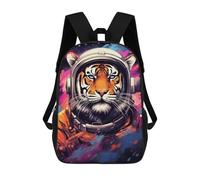 sinyumoney Tiger Astronaut Space Suit-7 17inch Sac À Dos Scolaire Imprimé En 3D Pour Enfants, Style Décontracté Et Tendance, Idéal Pour Les Voyages Et Les Études.