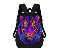sinyumoney Tiger Colorful Black BG Sacs À Dos 17 Pouces Pour Enfants, Sacs D'école Imprimés En 3D Pour Élèves Du Primaire Et Du Collège, Garçons Et Filles