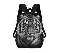 sinyumoney Tiger Face Black And White Sacs À Dos Scolaires Pour Enfants, Sac D'école Imprimé En 3D Pour Garçons, Élèves Du Primaire Et Du Collège 17inch