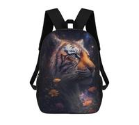 sinyumoney Tiger Fantasy Flowers Sacs À Dos 17 Pouces Pour Enfants, Sacs D'école Imprimés En 3D Pour Élèves Du Primaire Et Du Collège, Garçons Et Filles