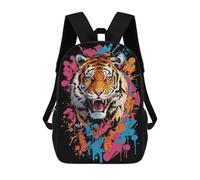 sinyumoney Tiger Head Graffiti Style Sac À Dos Scolaire Pour Filles Et Garçons, Grande Capacité, Léger, Pour Enfants Et Étudiants 17inch