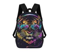sinyumoney Tiger Headphones Sunglasses Art Print-1 Sac À Dos En Peluche À Motif Dessin Animé, Sac À Dos 3D Pour Enfants, Idée Cadeau D'anniversaire Pour Garçons Et Filles 17inch