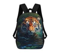 sinyumoney Tiger in Amazon Jungle 17inch Sac À Dos Scolaire Imprimé En 3D Pour Enfants, Style Décontracté Et Tendance, Idéal Pour Les Voyages Et Les Études.
