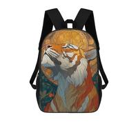 sinyumoney Tiger in Art Nouveau Style Sacs À Dos Scolaires Pour Enfants, Sac D'école Imprimé En 3D Pour Garçons, Élèves Du Primaire Et Du Collège 17inch