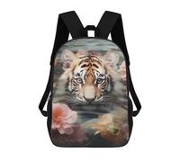 sinyumoney Tiger in Flowers-8 Sac À Dos Pour Garçons Et Adolescents, Sacs À Dos Pour Filles, Sacs À Dos Pour Tout-petits, Sacs À Livres Pour L'école Primaire Et Le Collège 17inch
