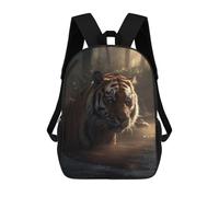 sinyumoney Tiger in Mystical Forest Sac À Dos Enfant Tendance Et Amusant, Sac À Dos Pour Garçons Et Adolescents, Sac D'école Imprimé En 3D Pour Garçons 17inch