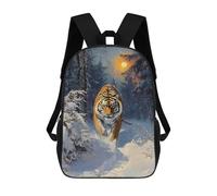 sinyumoney Tiger in Snowy Forest Sacs À Dos Imprimés En 3D Pour Enfants, Sacs D'école Tendance Pour Garçons, Sacs De Voyage, Sacs Scolaires Pour Élèves Du Primaire 17inch