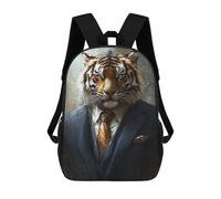 sinyumoney Tiger in Suit Art Print Sacs À Dos Pour Enfants, Sac À Dos Scolaire Imprimé En 3D Pour Enfants, Sac À Dos De Voyage, Sac À Livres Pour Enfants 17inch Sac D'école