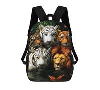 sinyumoney Tiger, Lion, Butterfly, Jungle Sacs À Dos Pour Enfants, Sac À Dos Scolaire Imprimé En 3D Pour Enfants, Sac À Dos De Voyage, Sac À Livres Pour Enfants 17inch Sac D'école