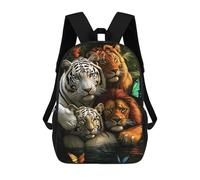 sinyumoney Tiger, Lion, Butterfly Wildlife Sacs À Dos 17 Pouces Pour Enfants, Sacs D'école Imprimés En 3D Pour Élèves Du Primaire Et Du Collège, Garçons Et Filles