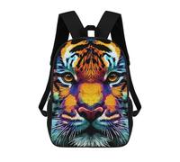 sinyumoney Tiger Pop Art Animal Face Sac À Dos Scolaire Pour Filles Et Garçons Avec Poche, Sac À Dos Tendance Pour Enfants 17inch