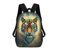 sinyumoney Tiger Portrait Golden Halo Sacs À Dos Scolaires Pour Enfants, Sac D'école Imprimé En 3D Pour Garçons, Élèves Du Primaire Et Du Collège 17inch