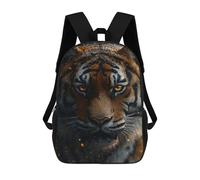 sinyumoney Tiger Portrait with Golden Eyes Sacs À Dos 17 Pouces Pour Enfants, Sacs D'école Imprimés En 3D Pour Élèves Du Primaire Et Du Collège, Garçons Et Filles