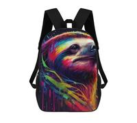 sinyumoney Tiger Sac à dos décontracté pour enfants, filles, garçons, lycée, adolescents, hommes, femmes, voyage, ordinateur portable, sac à dos pour livres, Paresseux animal coloré, 17"