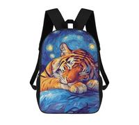 sinyumoney Tiger Sleeping Under Starry Night Sacs À Dos Pour Enfants 17inch Sac À Dos Scolaire, Sac D'école Imprimé En 3D Pour Garçons, Élèves Du Primaire Et Du Collège