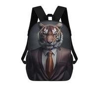 sinyumoney Tiger Suit Sacs À Dos Imprimés En 3D 17inch Sac À Dos Scolaire Pour Enfants, Sac À Dos Décontracté Pour La Journée, Sac De Voyage Décontracté Pour Les Élèves Du Collège