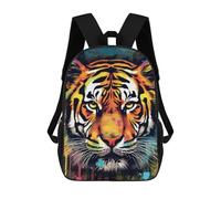 sinyumoney Tiger Watercolor Art Sac À Dos Scolaire Pour Enfants, Sac D'école Imprimé En 3D, Sac D'école Tendance Pour Garçons, Élèves Du Primaire Et Du Collège 17inch