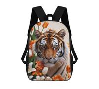 sinyumoney Tiger with Flowers Sac À Dos Scolaire Imprimé En 3D Pour Garçons Et Filles, Sac À Dos Pour Enfants, Sac De Voyage 17inch